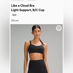 Lululemon Like a Cloud Bra size 8 black